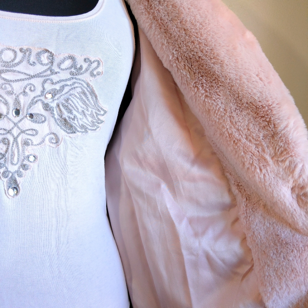 💥LAST 1💥NWT LUCKY BRAND BLUSH PINK TEDDY COAT - Picture 5 of 7